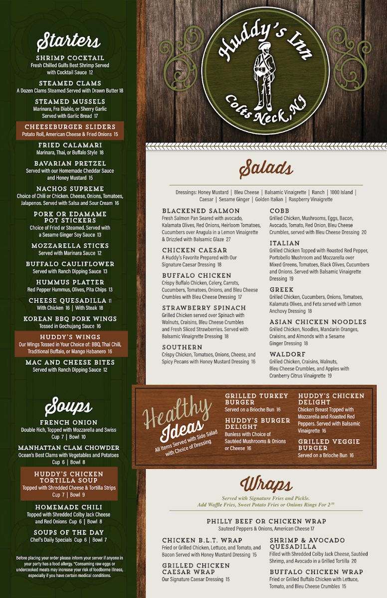 Huddy's Inn Menu - Image 1